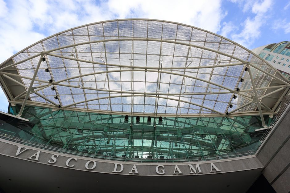 Explore the sleek modern architecture of Vasco da Gama, Lisbon, highlighting its contemporary structure.